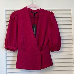 NWT BCBG Max Azria Sangria Wrap Blouse XS